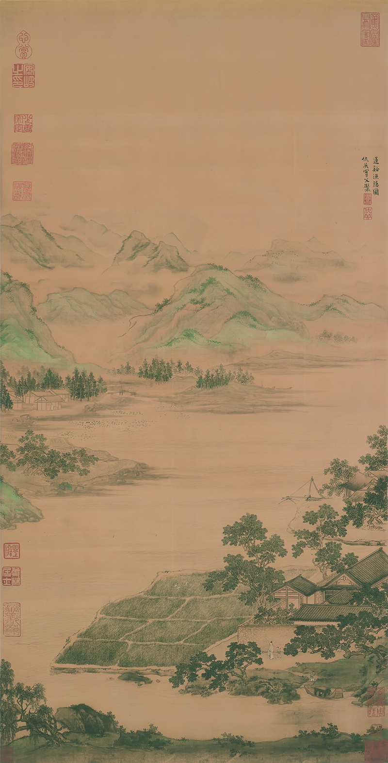 B3012015《莲溪鱼隐图》明代画家仇英高清作品 明代-第1张