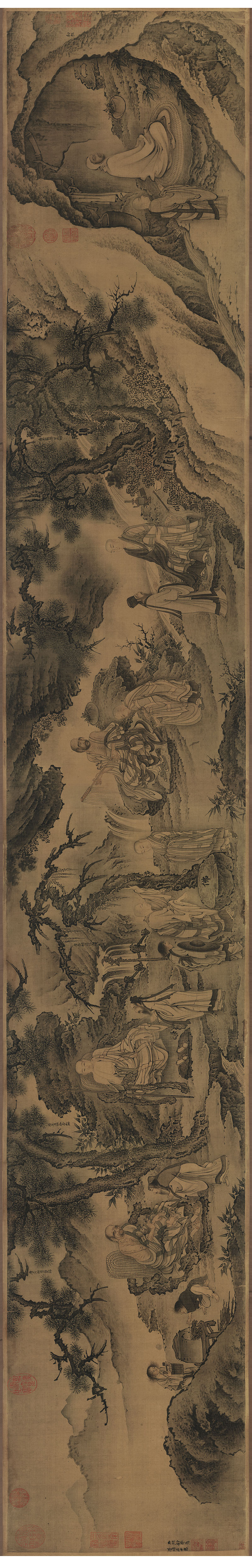 B3013005《达摩六代祖师图 画芯》明代画家戴进高清作品 明代-第1张