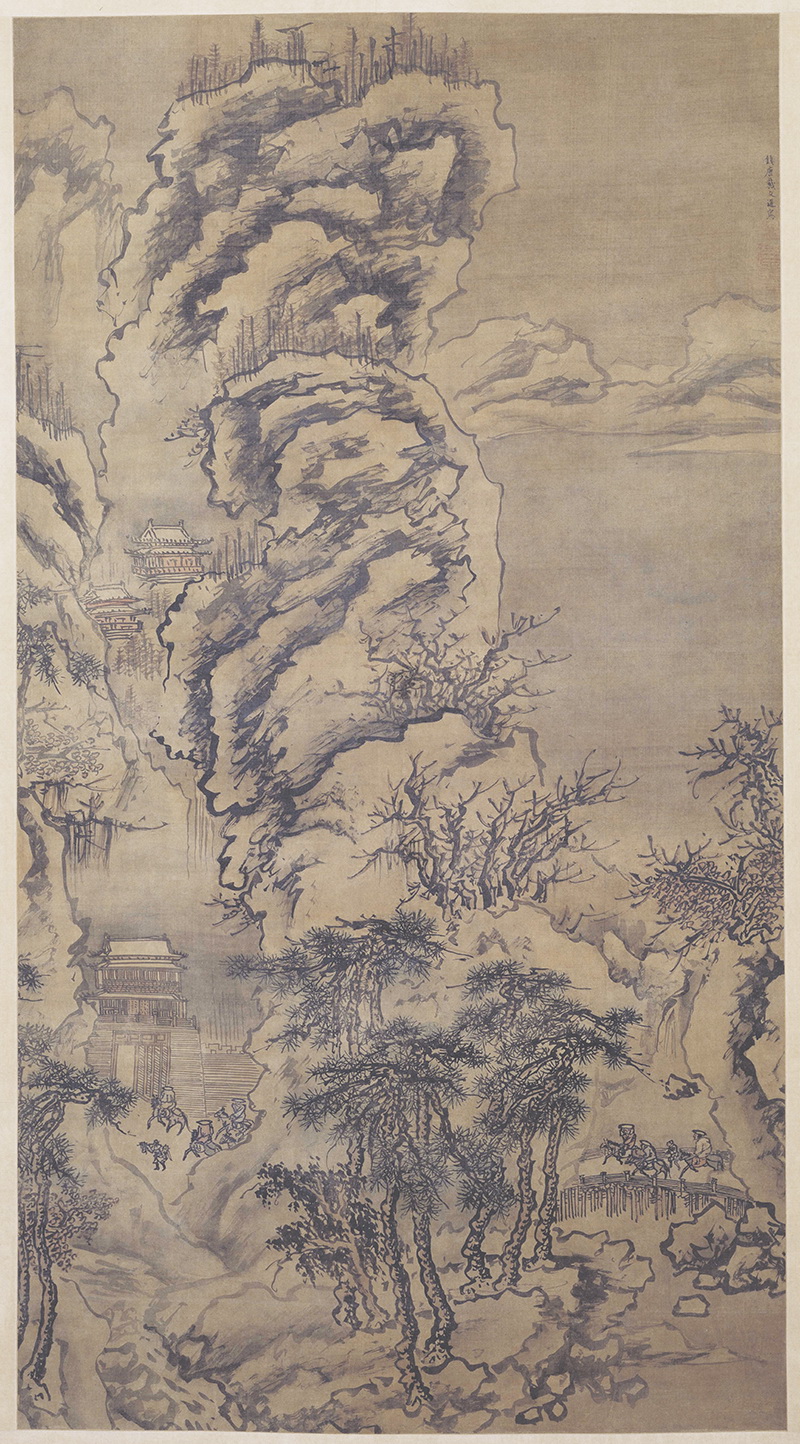 B3013017《雪景山水图》明代画家戴进高清作品 明代-第1张