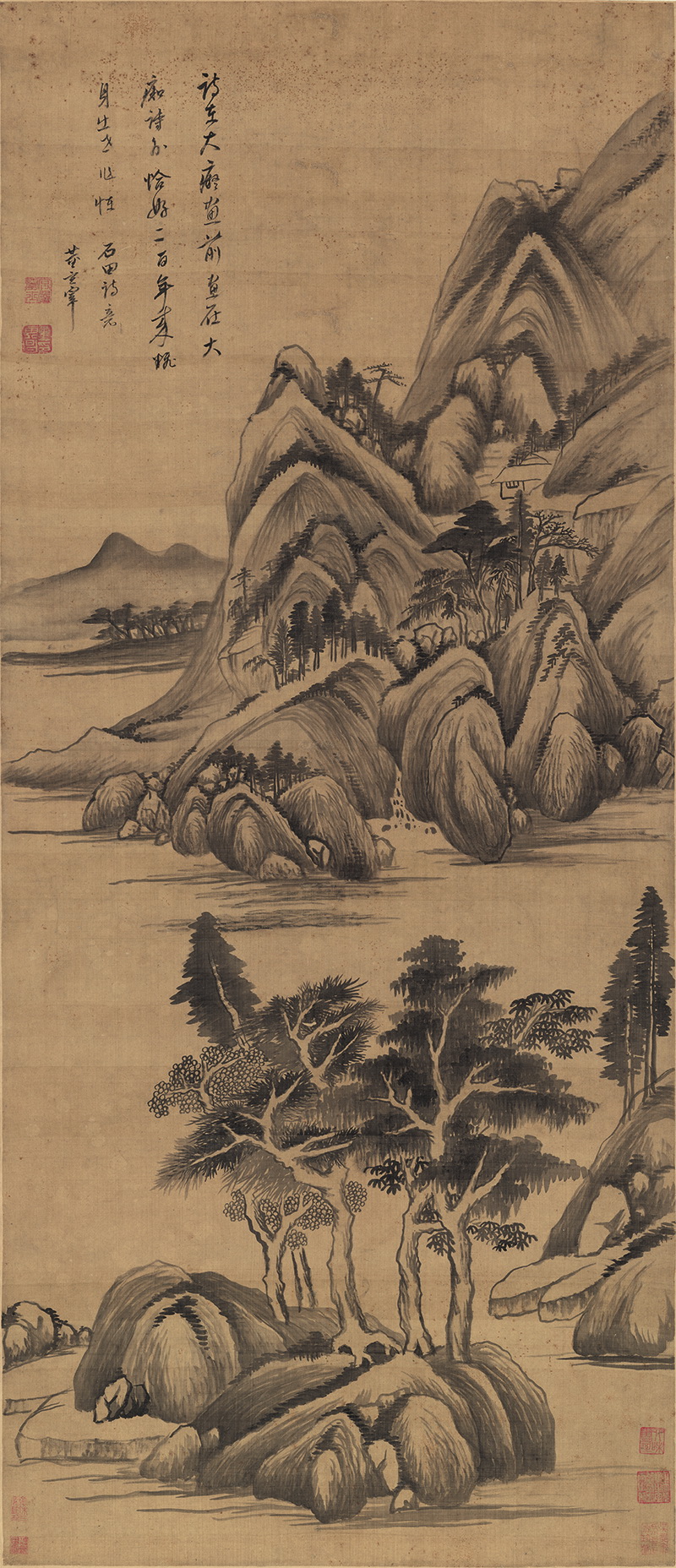 B3016014《山水图》明代画家董其昌高清作品 明代-第1张