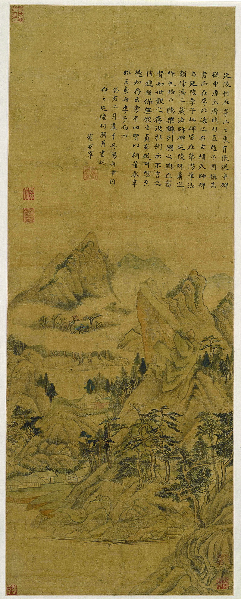 B3016023《延陵村图》明代画家董其昌高清作品 明代-第1张