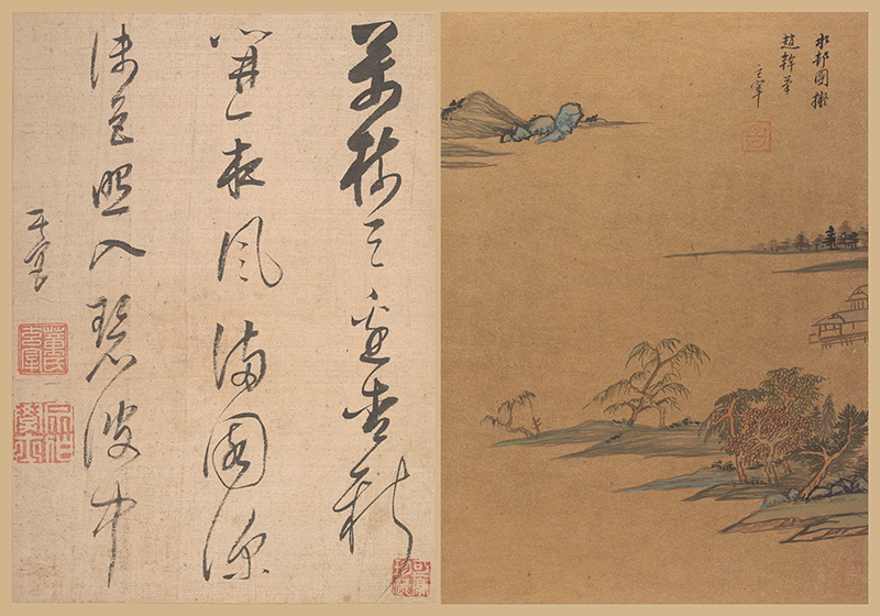 B3016036《仿古山水册页三》明代画家董其昌高清作品 明代-第1张