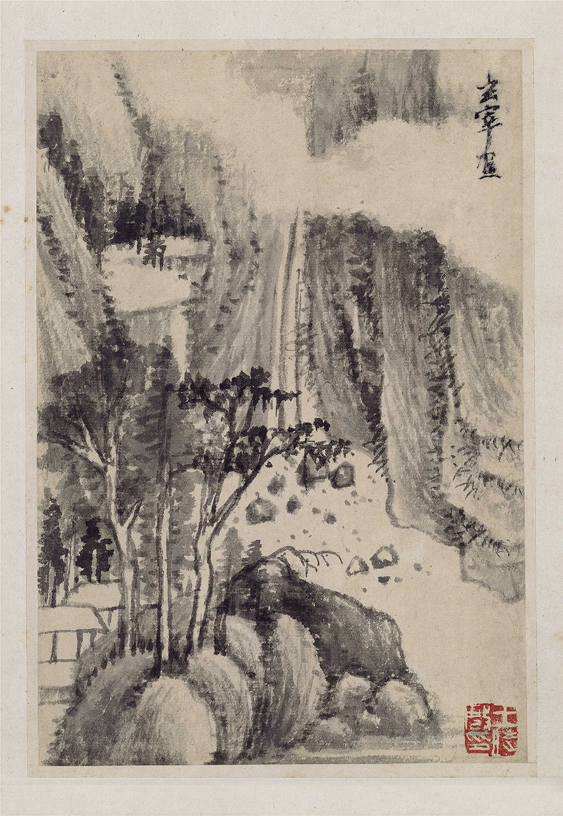 B3016058《 山水册之三》明代画家董其昌高清作品 明代-第1张