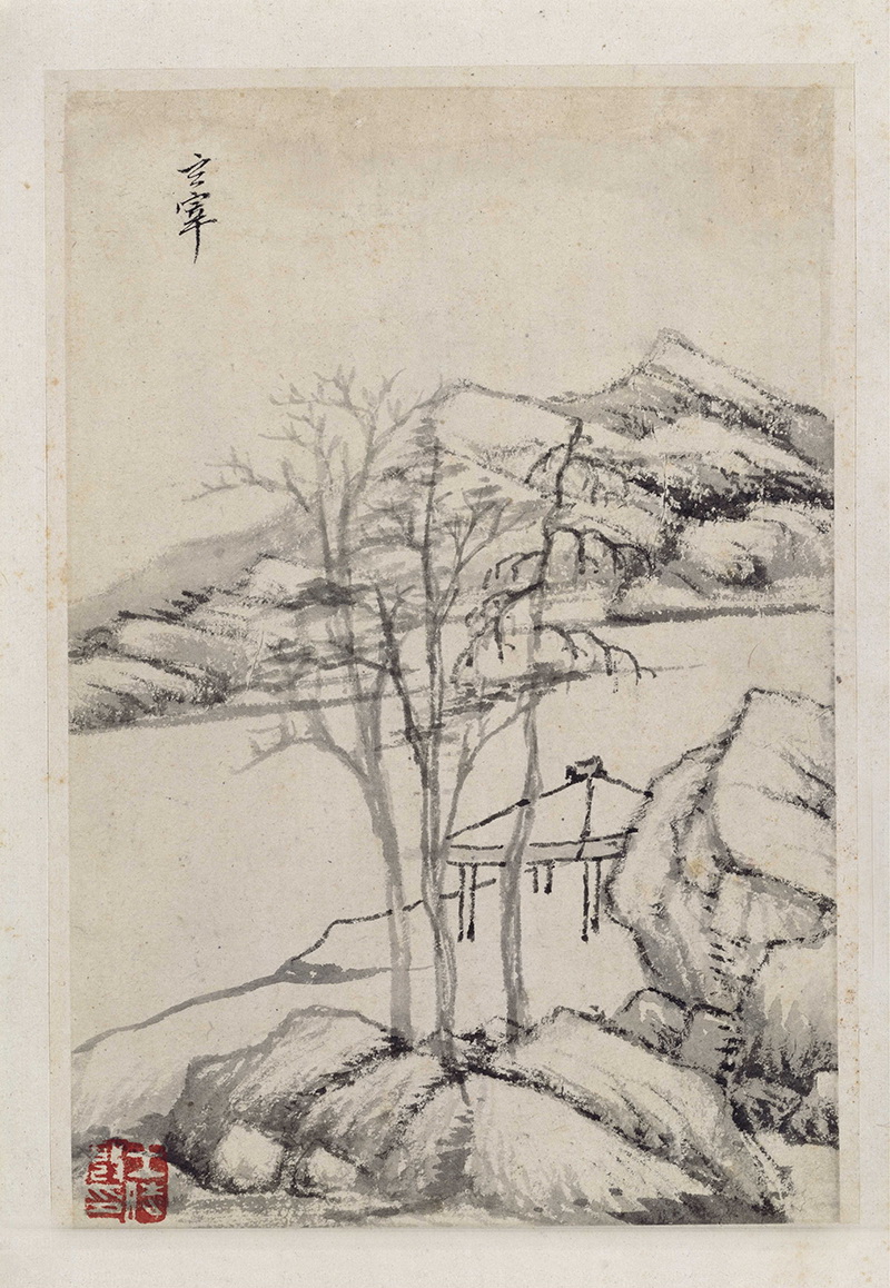 B3016062《 山水册之七》明代画家董其昌高清作品 明代-第1张