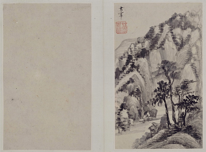 B3016079《 山水图册之三》明代画家董其昌高清作品 明代-第1张