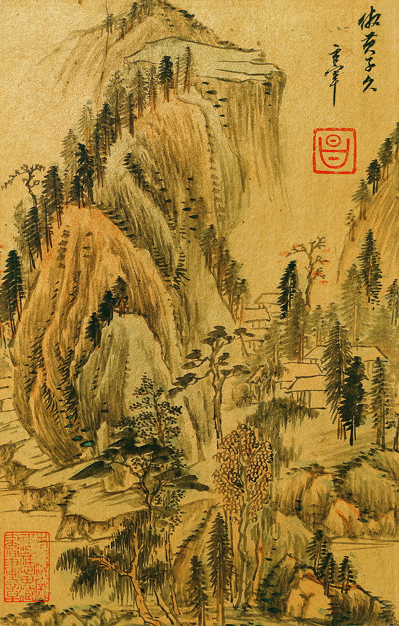 B3016098《山水十二开之二》明代画家董其昌高清作品 明代-第1张