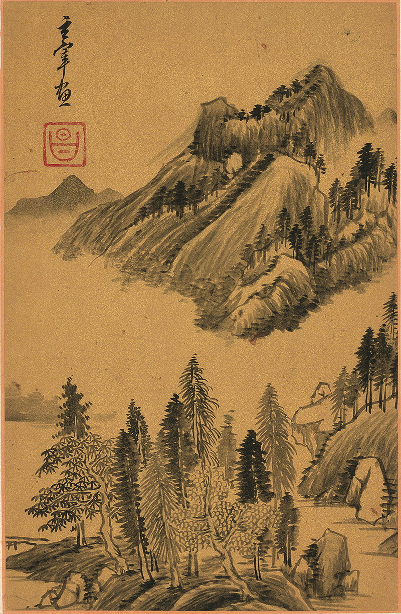 B3016120《山水图纸本之十二》明代画家董其昌高清作品 明代-第1张