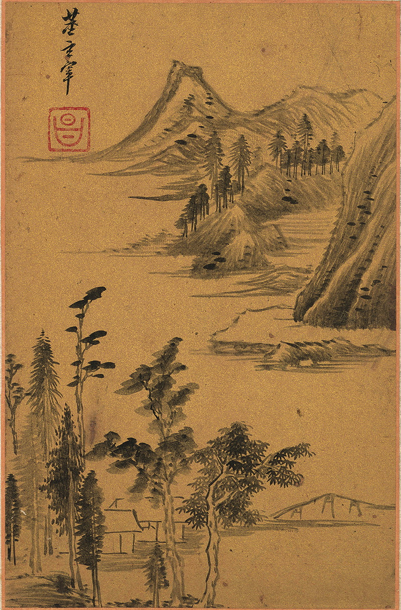 B3016121《山水图纸本之十三》明代画家董其昌高清作品 明代-第1张