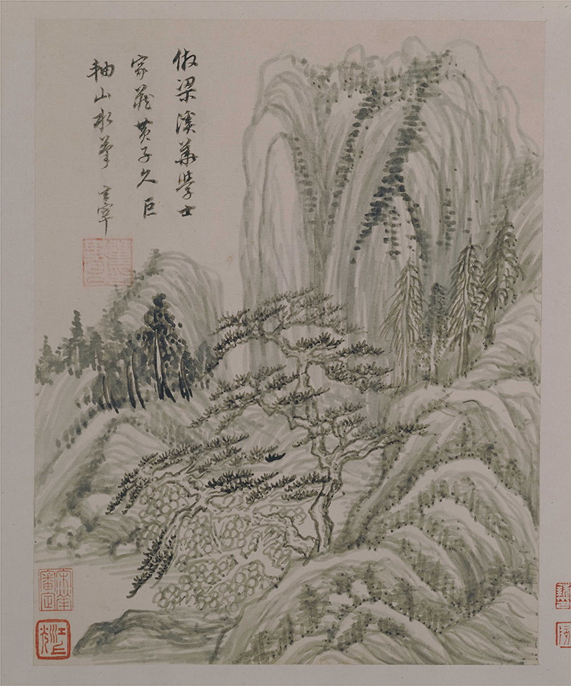 B3016128《山水册之七》明代画家董其昌高清作品 明代-第1张