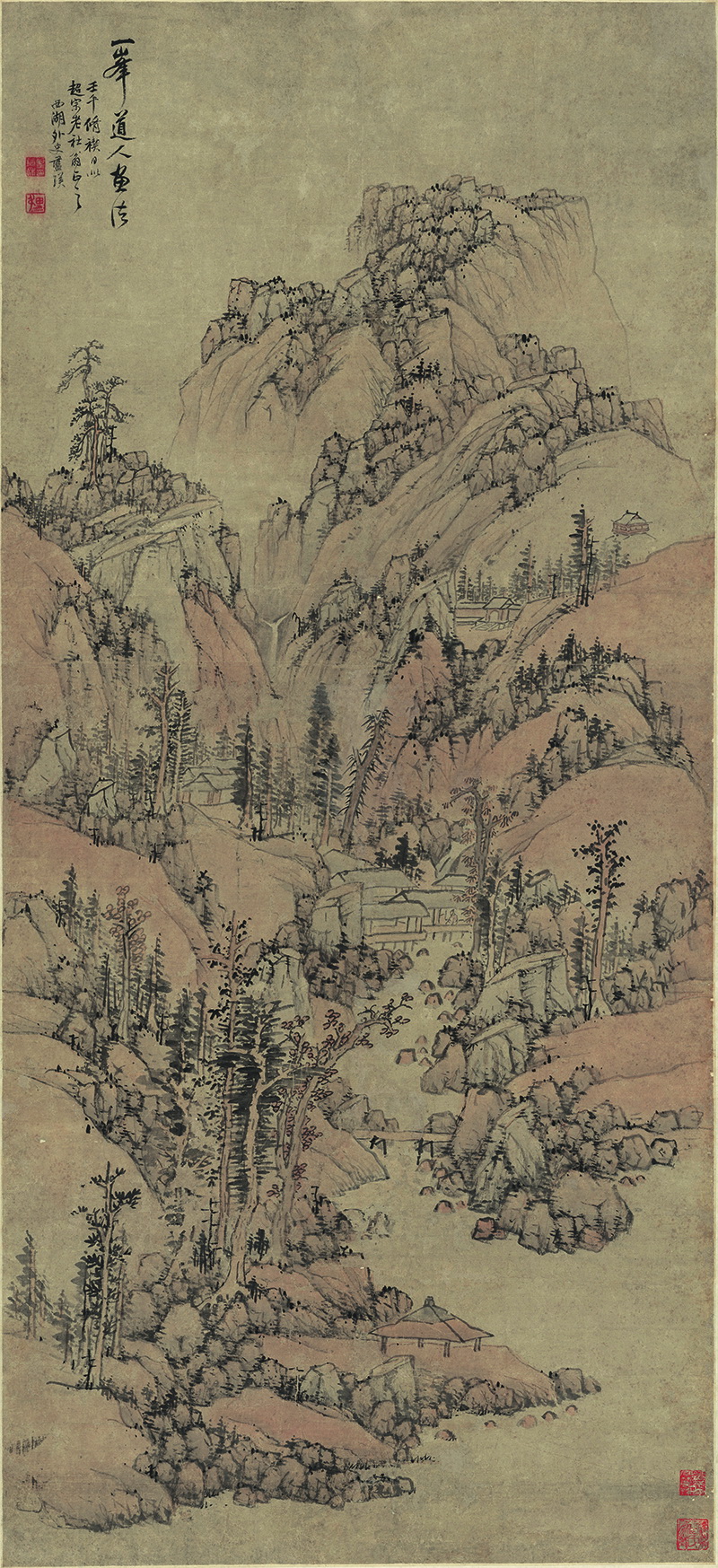 B3031004《仿一峰山水图》明代画家蓝瑛高清作品 明代-第1张