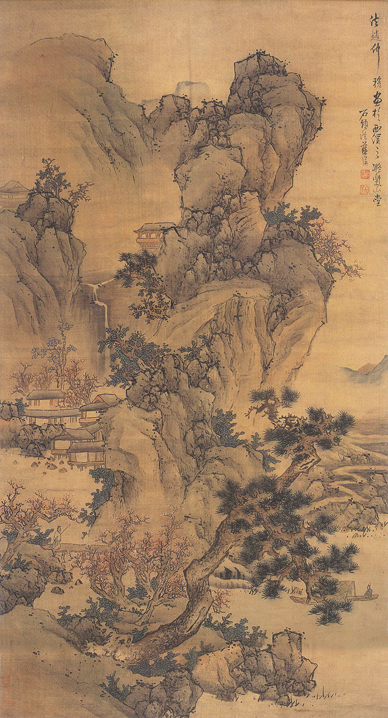 B3031006《山水图》明代画家蓝瑛高清作品 明代-第1张