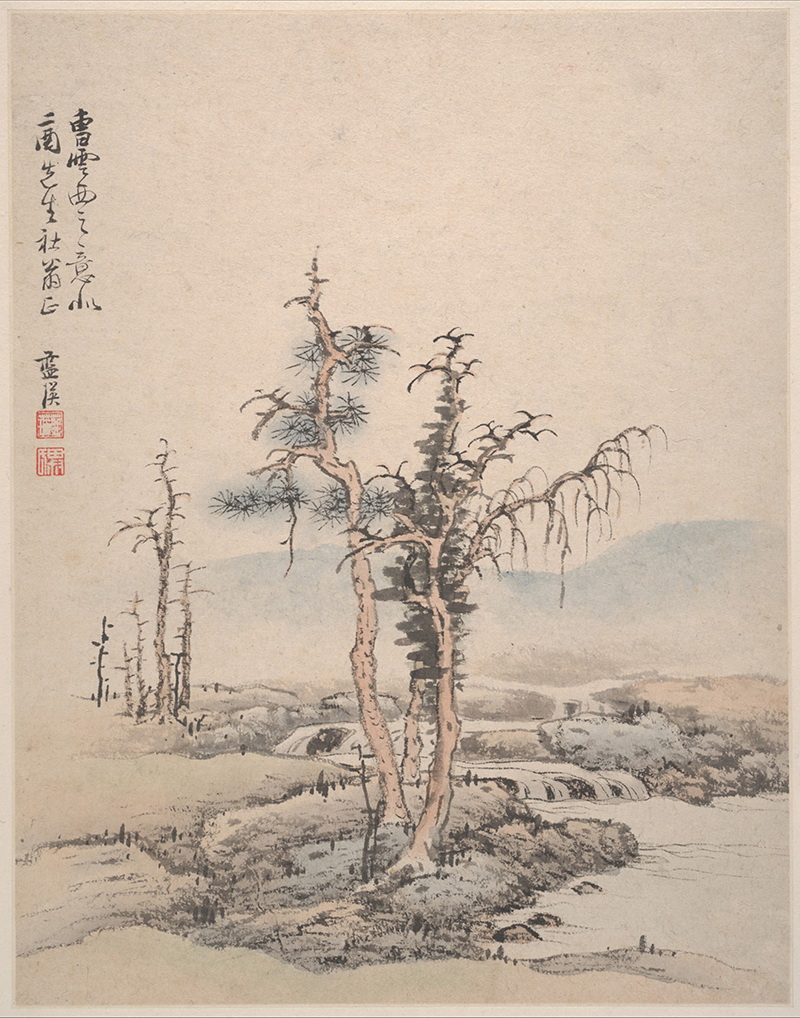 B3031052《仿宋元册页 12开之六》明代画家蓝瑛高清作品 明代-第1张