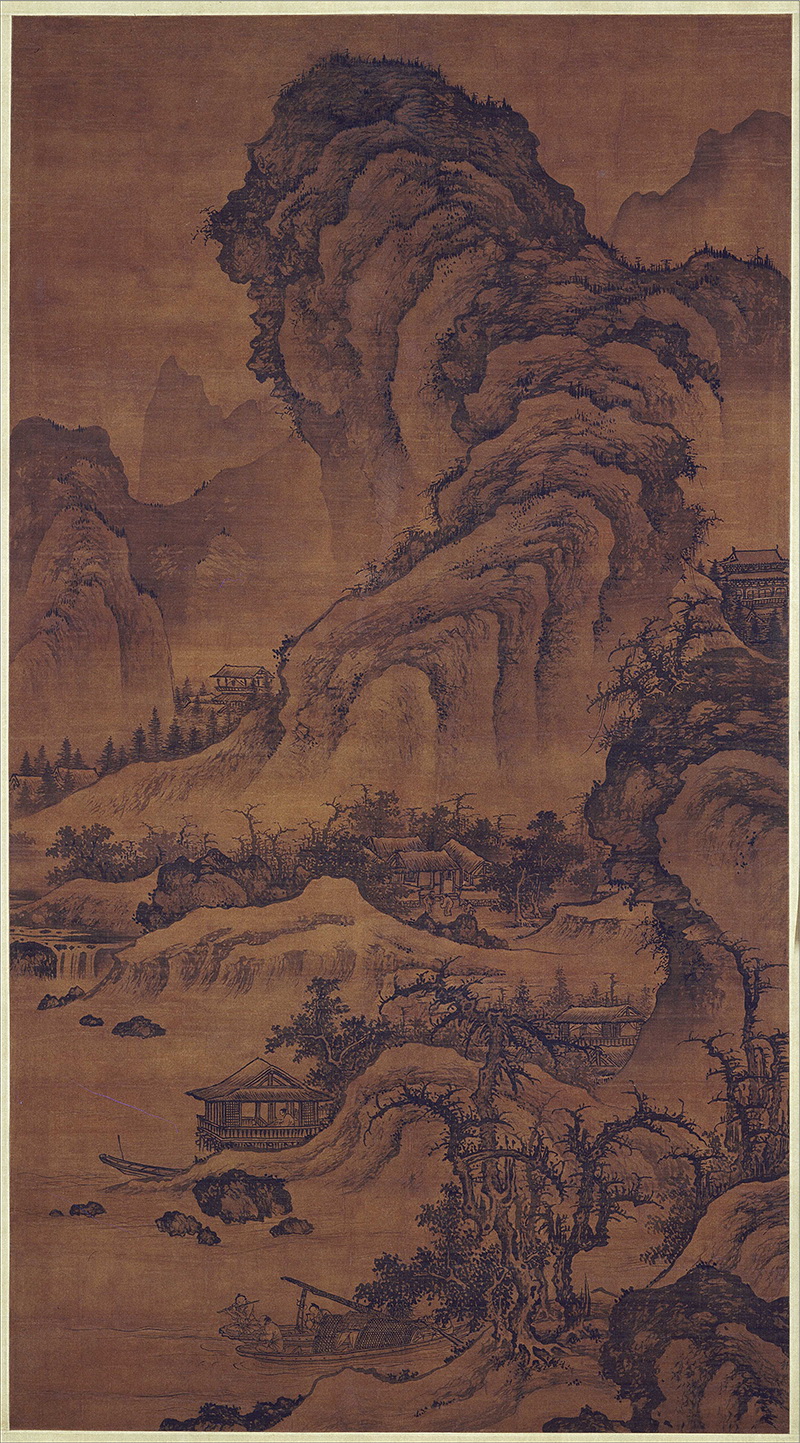 B3038004《阔渚遥峰图》明代画家李在高清作品 明代-第1张