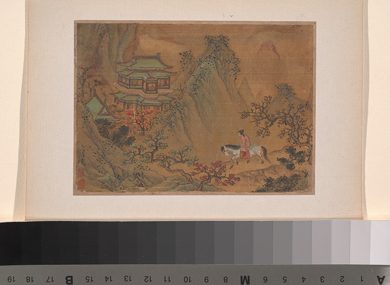 B3042001《骑马游山图》明代画家刘琰高清作品 明代-第1张