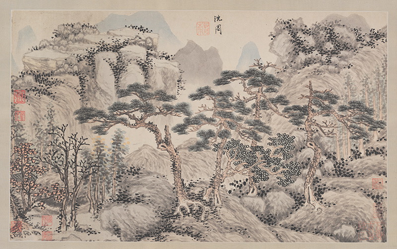 B3058026《四松图》明代画家沈周高清作品 明代-第1张