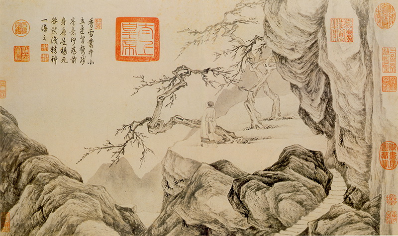 B3065001《山水人物图之一》明代画家唐寅（唐伯虎）高清作品 明代-第1张