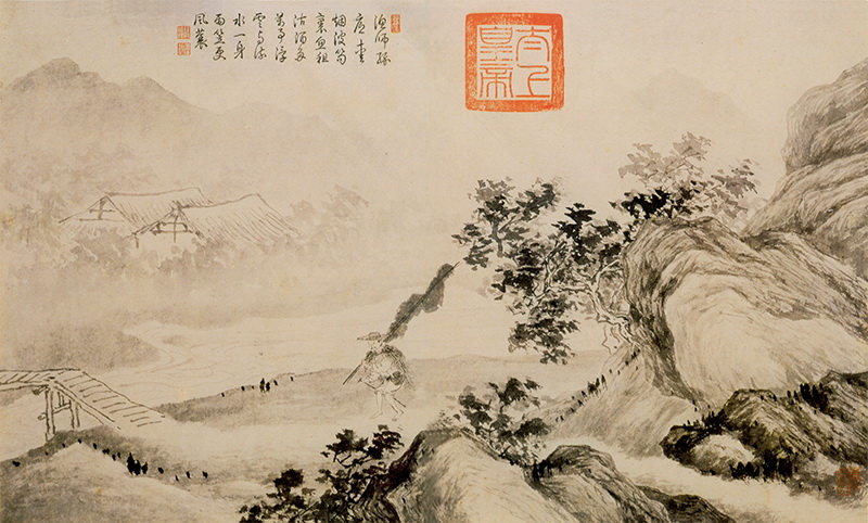 B3065002《山水人物图之二》明代画家唐寅（唐伯虎）高清作品 明代-第1张