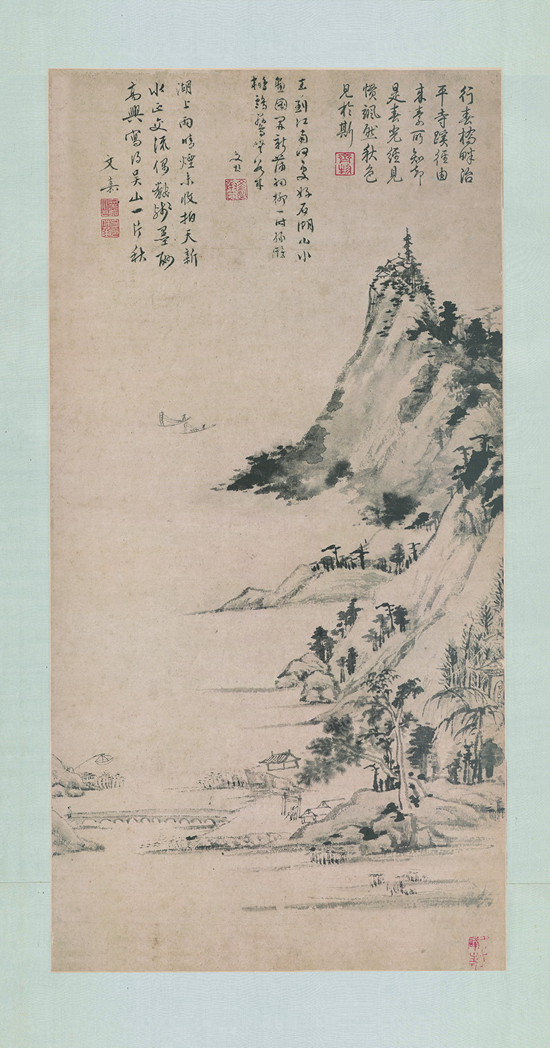 B3080001《石湖秋色图》明代画家文嘉高清作品 明代-第1张