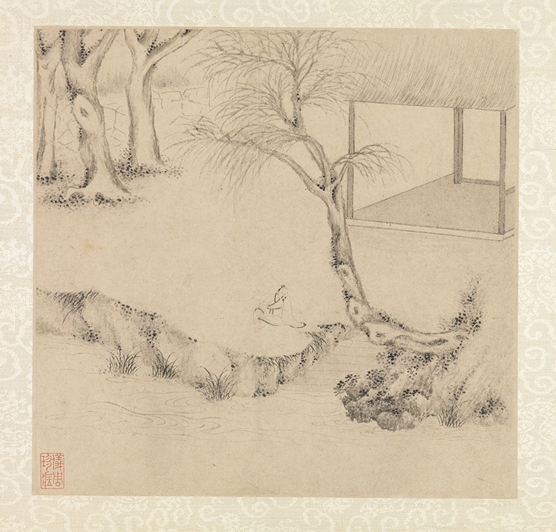 B3082021《山水诗画册之五》明代画家文徵明高清作品 明代-第1张