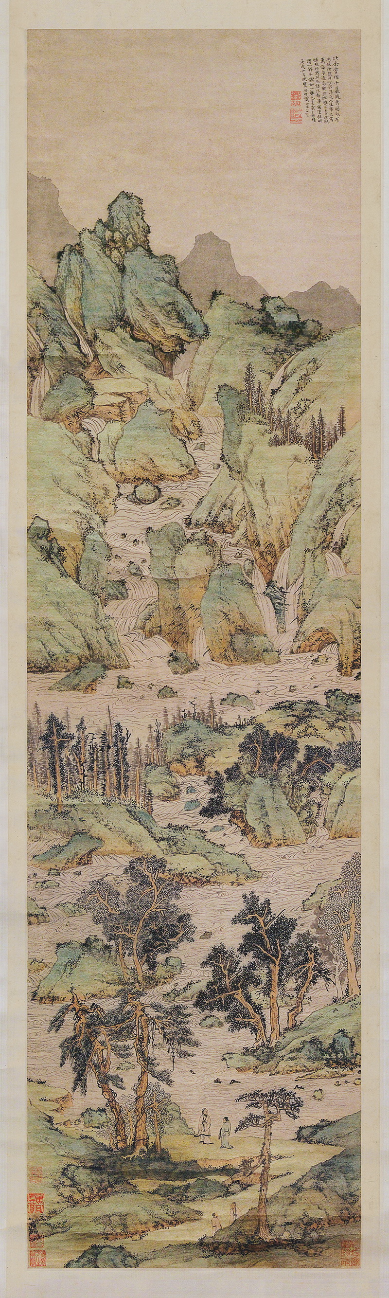 B3082065《万壑争流图》明代画家文徵明高清作品 明代-第1张