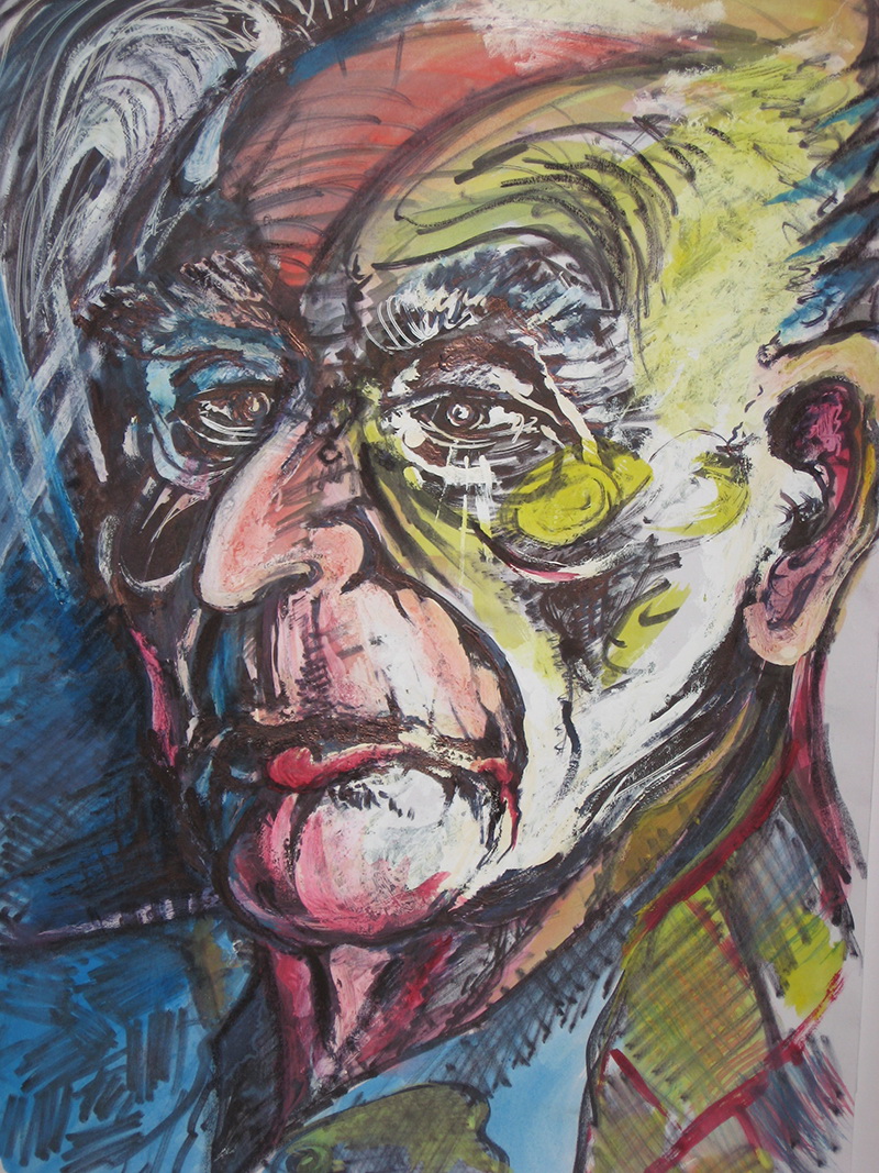 A030008《老男人头像》俄罗斯画家马克·夏加尔高清作品 油画-第1张