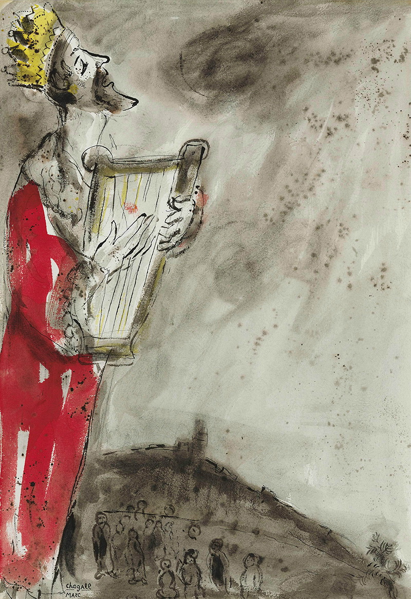 A030052《穿红色衣服的人》俄罗斯画家马克·夏加尔高清作品 油画-第1张