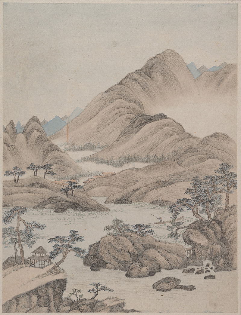 B3087008《山水册页之八》明代画家萧云从高清作品 明代-第1张