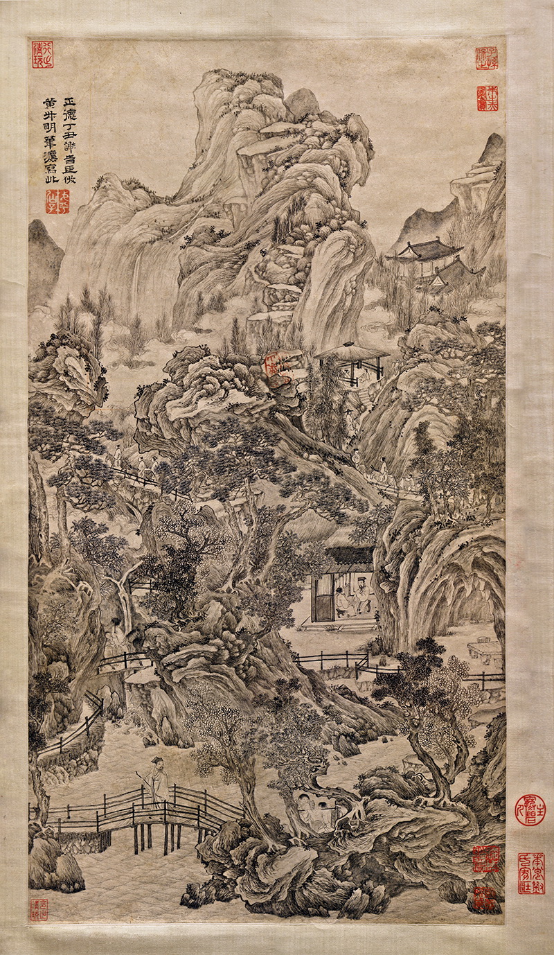 B3088009《仿王蒙山水图》明代画家谢时臣高清作品 明代-第1张