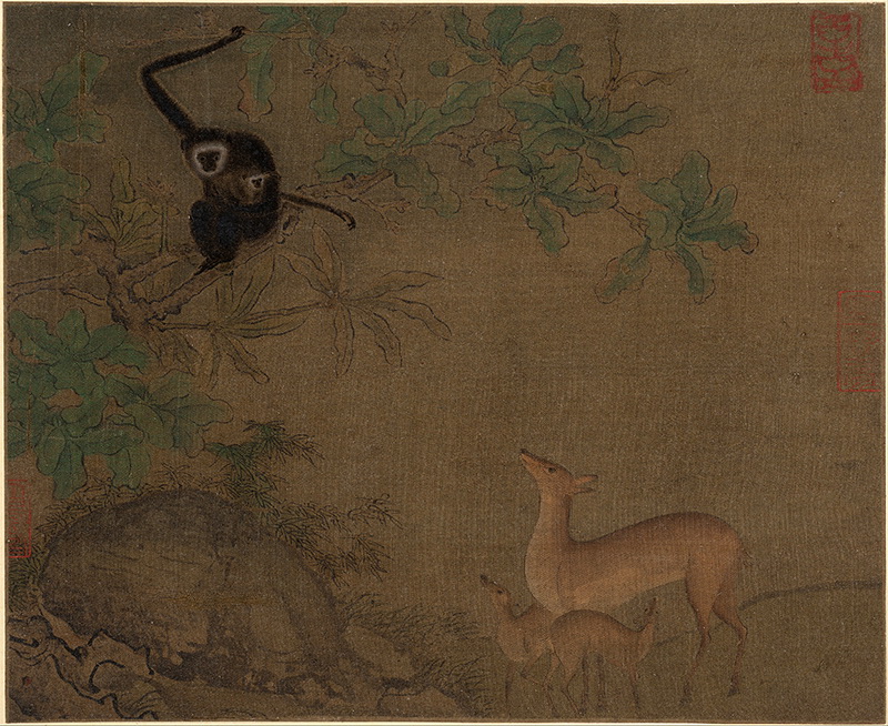 B3111014《猴鹿图》明代画家（佚名）高清作品 明代-第1张