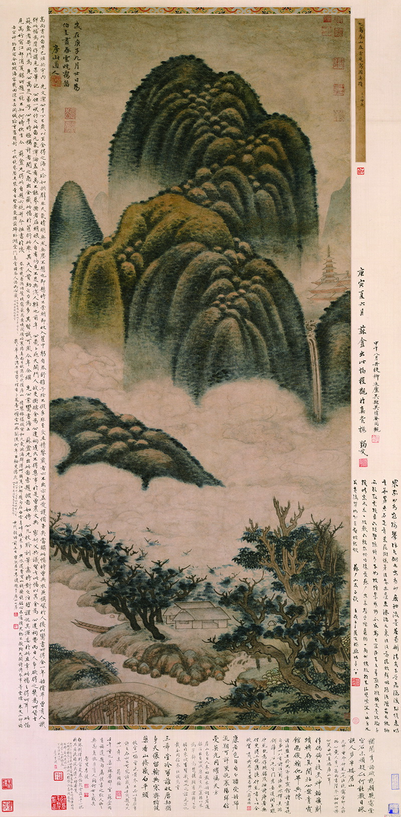 B4007002《春云晓霭图》元代画家高克恭高清作品 元代-第1张