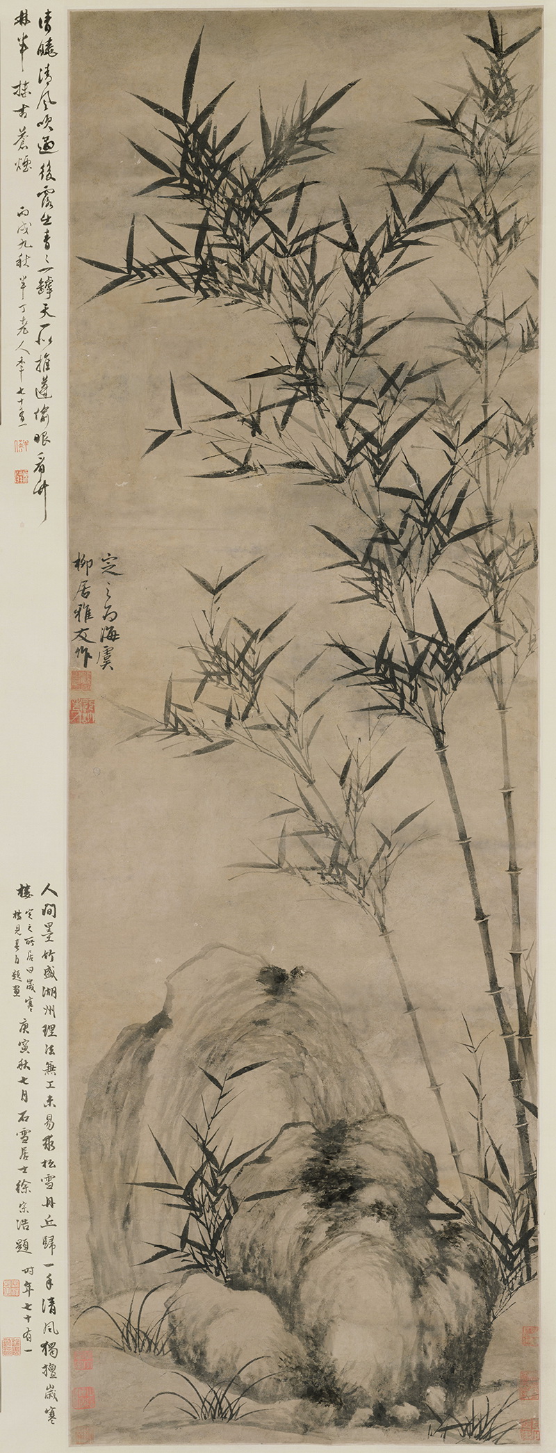 B4008006《竹石图》元代画家顾安高清作品 元代-第1张