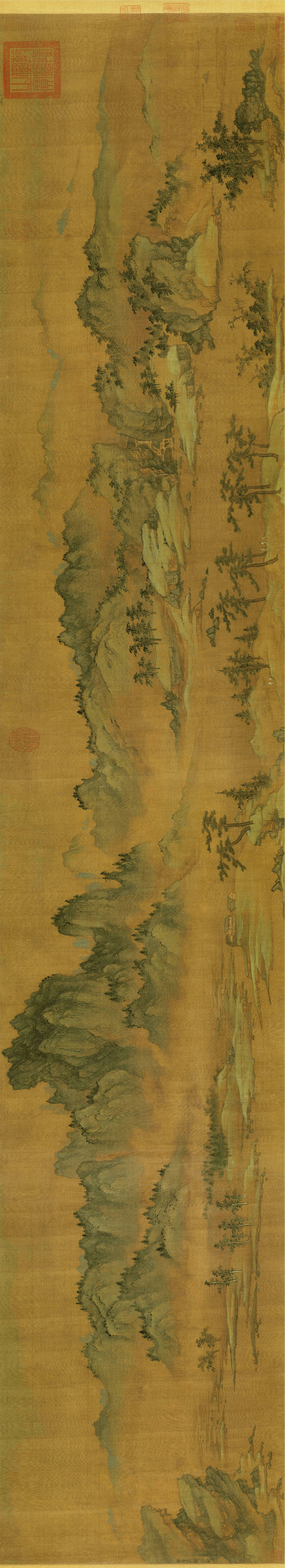 B4022001《春山图卷》元代画家商琦高清作品 元代-第1张