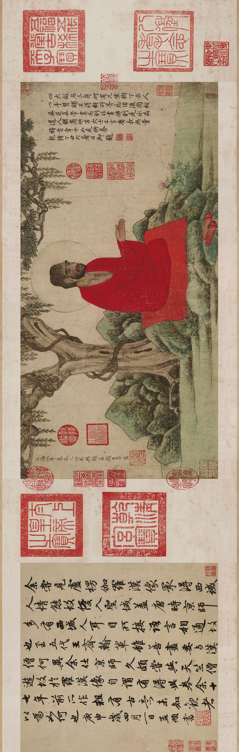 B4049004《红衣西域僧图》元代画家赵孟頫高清作品 元代-第1张