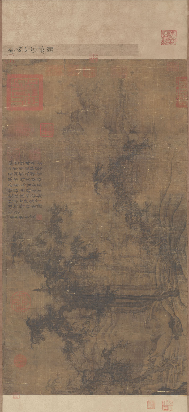 B5023002《小寒林图卷(画芯)》宋代画家李成高清作品 宋代-第1张