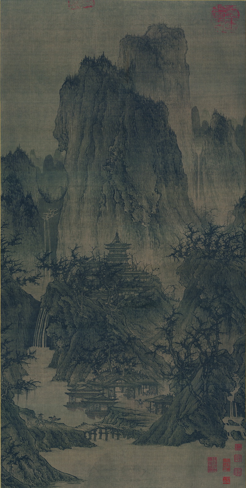 B5023006《晴峦萧寺图》宋代画家李成高清作品 宋代-第1张