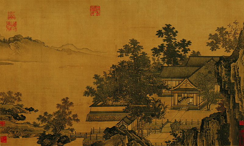 B5039003《四景山水图-秋》宋代画家刘松年高清作品 宋代-第1张