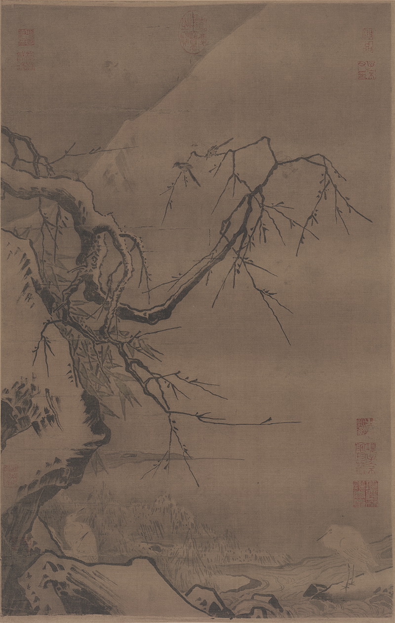 B5047036《雪滩双鹭图》宋代画家马远高清作品 宋代-第1张