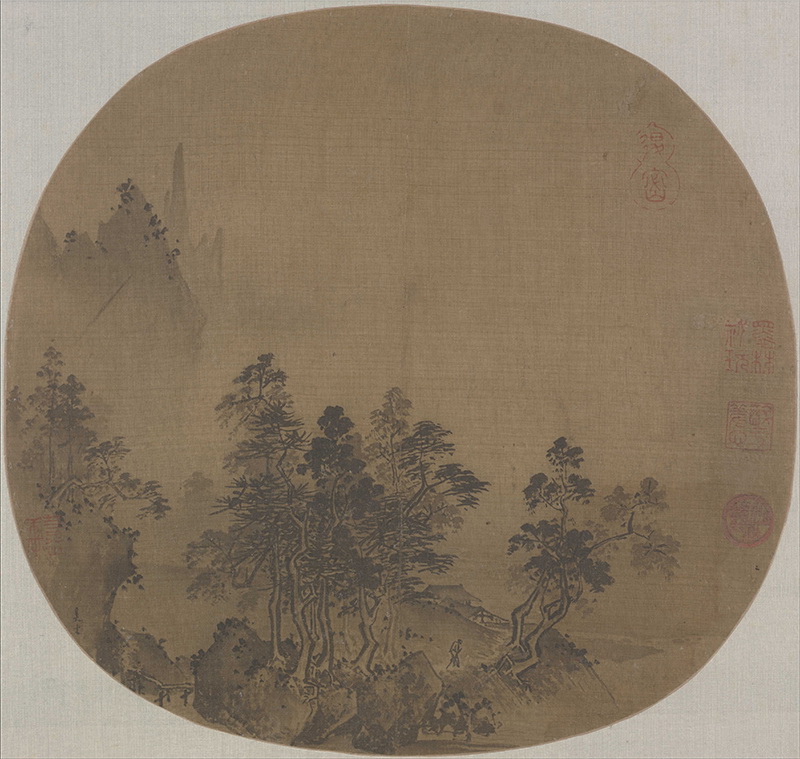 B5074018《烟岫林居图》宋代画家夏圭高清作品 宋代-第1张