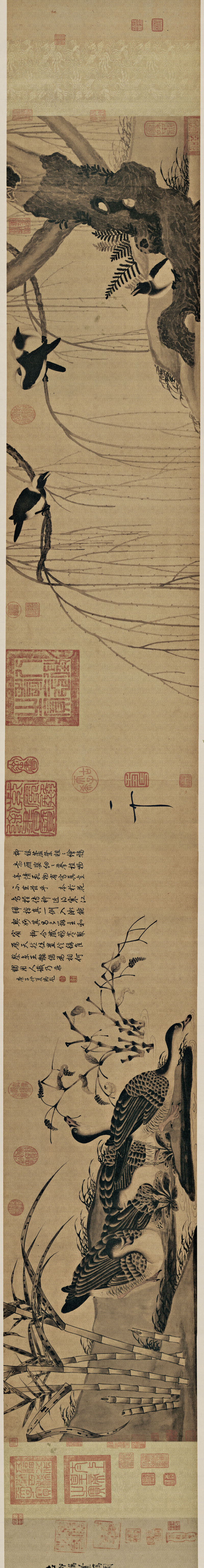 B5111015《柳鸦芦雁图》宋代画家赵佶（宋徽宗）高清作品 宋代-第1张