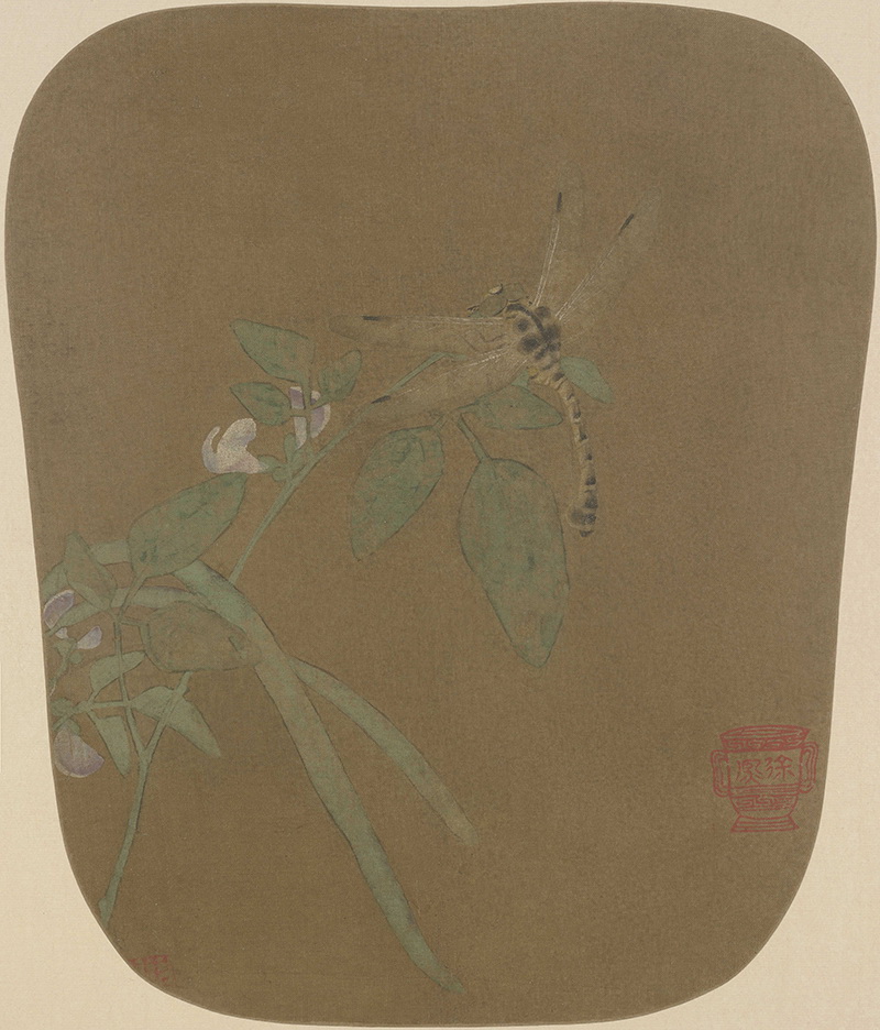 B5122036《豆荚蜻蜓图》宋代画家（佚名）高清作品 宋代-第1张