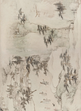 B2004007《桃园图》清代画家查士标高清作品