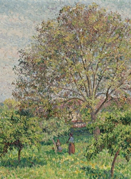 A023074《春天的胡桃树》法国画家卡米耶·毕沙罗高清作品