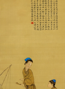 B2048001《孟母教子图》清代画家康寿高清作品