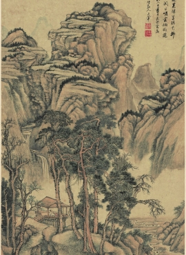 B2093044《水阁幽山图》清代画家王翚高清作品