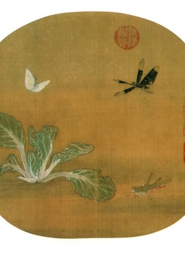 B5081001《草虫野蔬图》宋代画家许迪高清作品