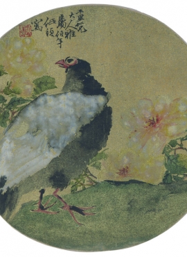 B2078047《折枝花卉扇面图》清代画家任伯年高清作品