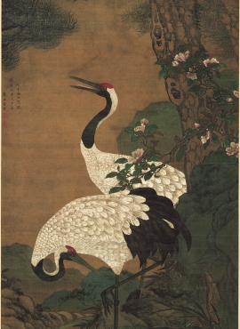 B3066001《松鹤延年图》明代画家童垲高清作品