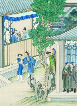 《红楼梦工笔彩绘图册-40》清代孙温高清中国画作品