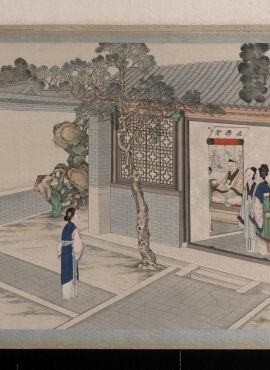 《红楼梦工笔彩绘绢本-75》清代孙温高清中国画作品