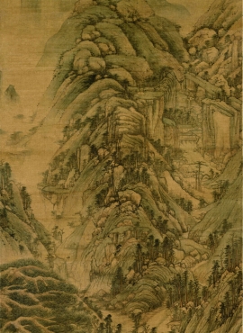 B4010016《天池石壁图》元代画家黄公望高清作品